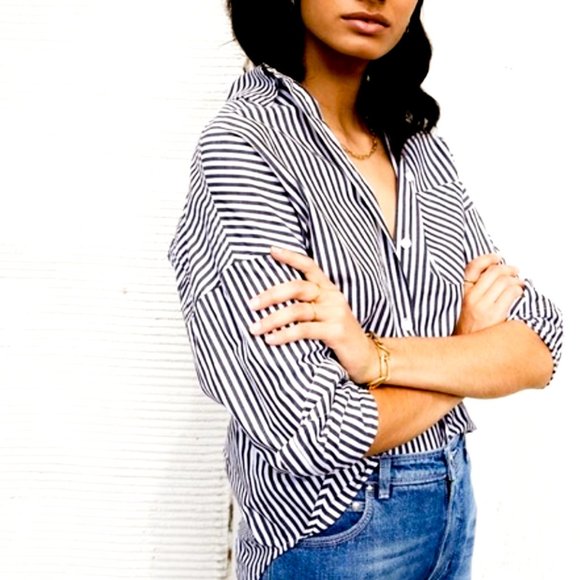 BILLIE the label Tops - NWT billie the label black stripe button down top